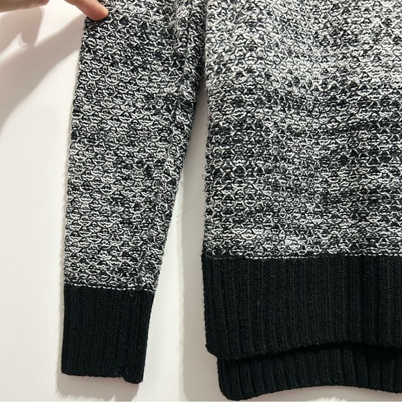 SO Women's Raglan V-Neck Striped Knit Sweater - White , Gray, and Black - Picture 4 of 7